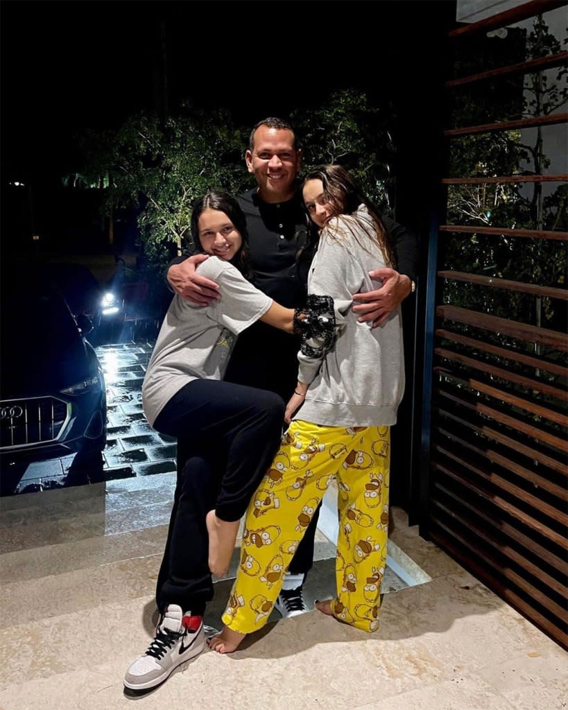 Alex Rodriguez Daughters Natasha and Ella Sweet Family Photo