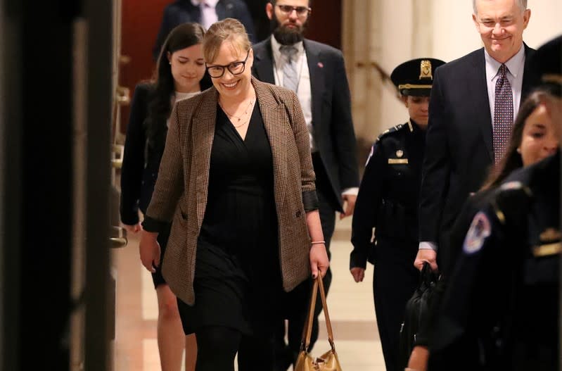 U.S. foreign service officer Croft arrives to testify at House impeachment inquiry on Capitol Hill in Washington