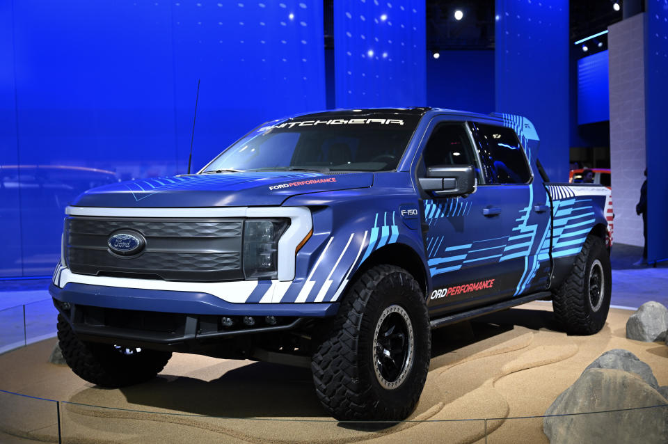 NEW YORK, USA - MARCH 27: Ford F-150 on display during the New York International Auto Show 2024, where automakers unveil their latest models to the world on March 27, 2024 in New York, USA.  (Photo credit: Fatih Aktas/Anadolu via Getty Images)