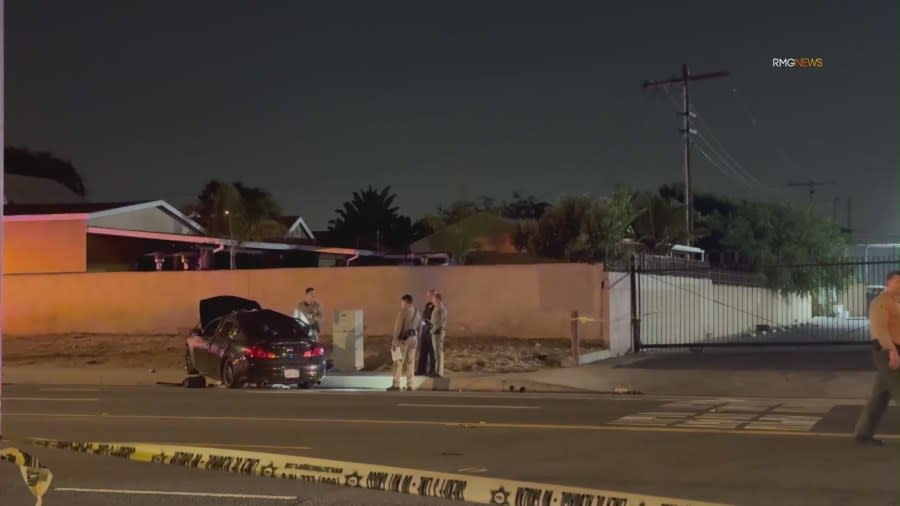 A woman was killed after a collision involving vehicles leaving a reported street takeover in L.A.’s Willowbrook neighborhood on July 6, 2024. (RMGNews)