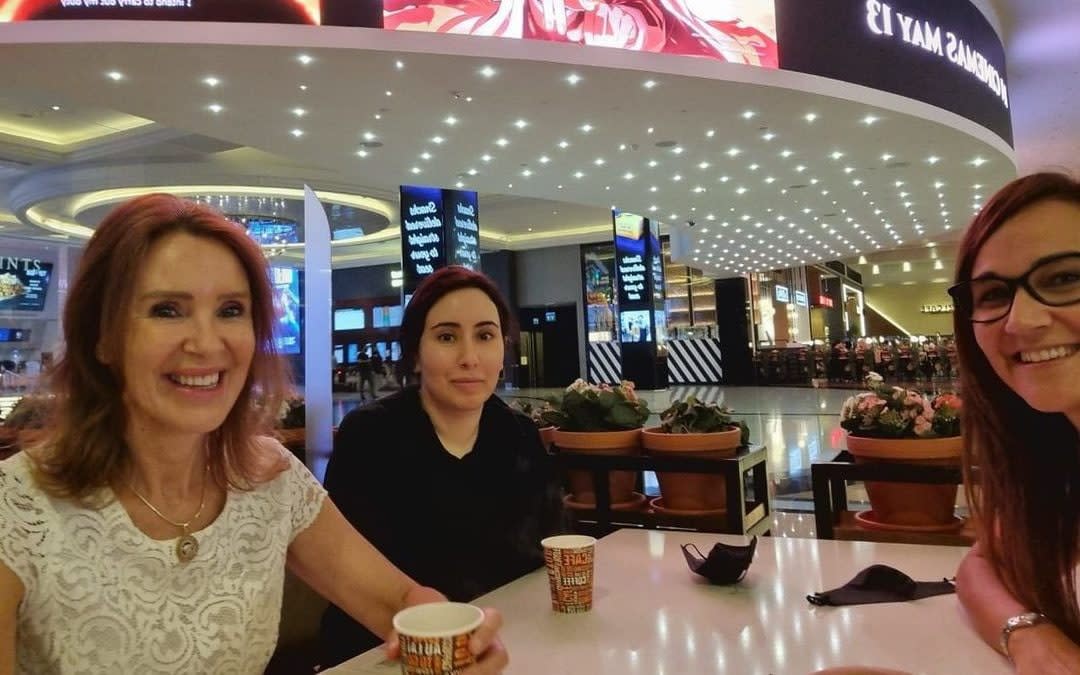 Latifa (centre) in an Instagram post which appears to have been taken in the Mall of the Emirates’ VOX Cinema - INSTAGRAM