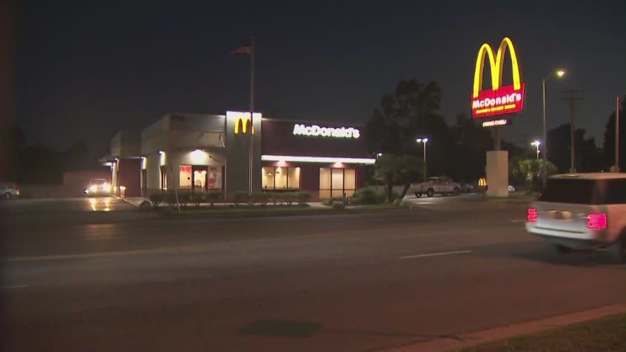 The McDonald's restaurant on Lomita Boulevard in Harbor City where 13-year-old Kassidy Jones was assaulted by a woman on Sept. 6, 2023. (KTLA)