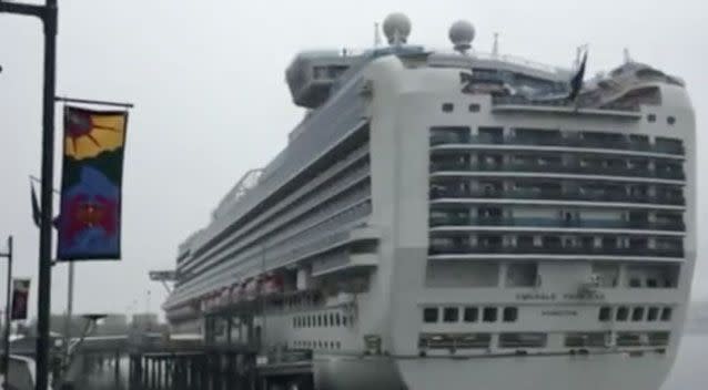 The cruise ship where it's alleged Mr Manzanares killed his wife. Source: AP