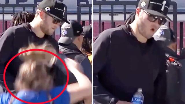 Ram's Matthew Stafford Appears to Walk Away After Photographer Takes Scary  Fall