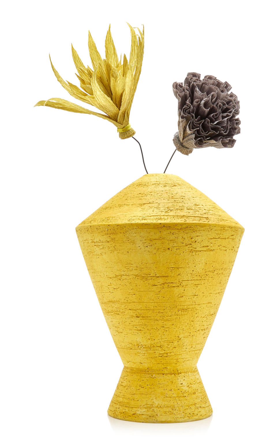 2) Zeno Floral Crepe Paper and Ceramic Vase by Federica Bubani