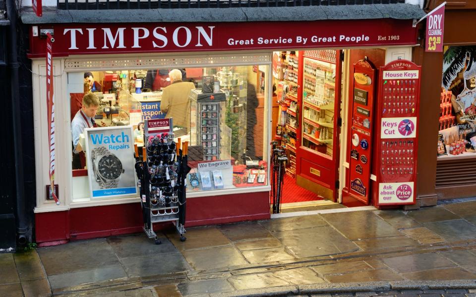 A Timpson key and shoe repair shop