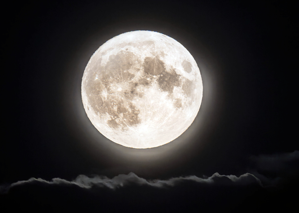 The super blue moon rises over Yorkshire.