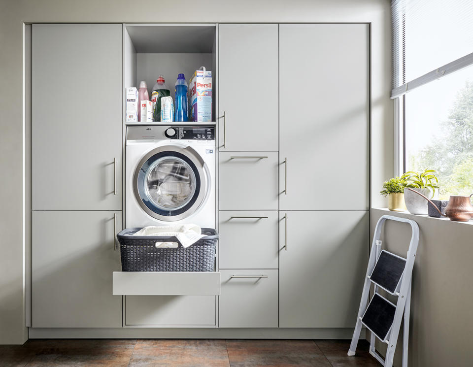 15. Think about ergonomics when designing a small laundry room
