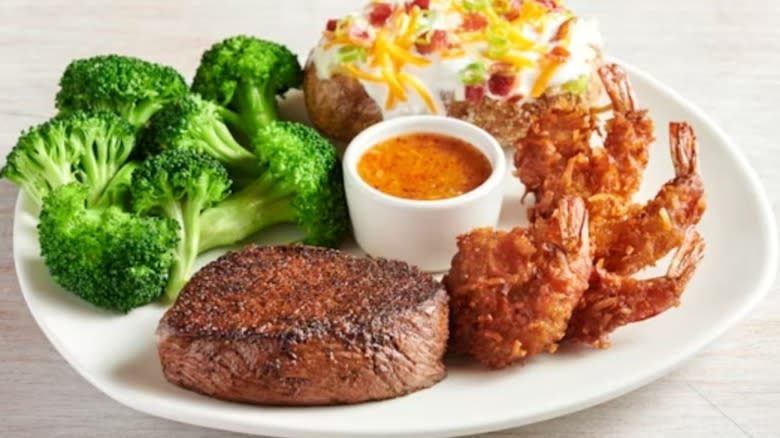 Sirloin and Coconut Shrimp