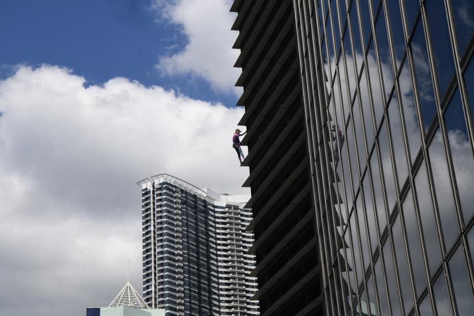 Alain Robert previously climed the same building in Manila in 2019 (AFP via Getty Images)