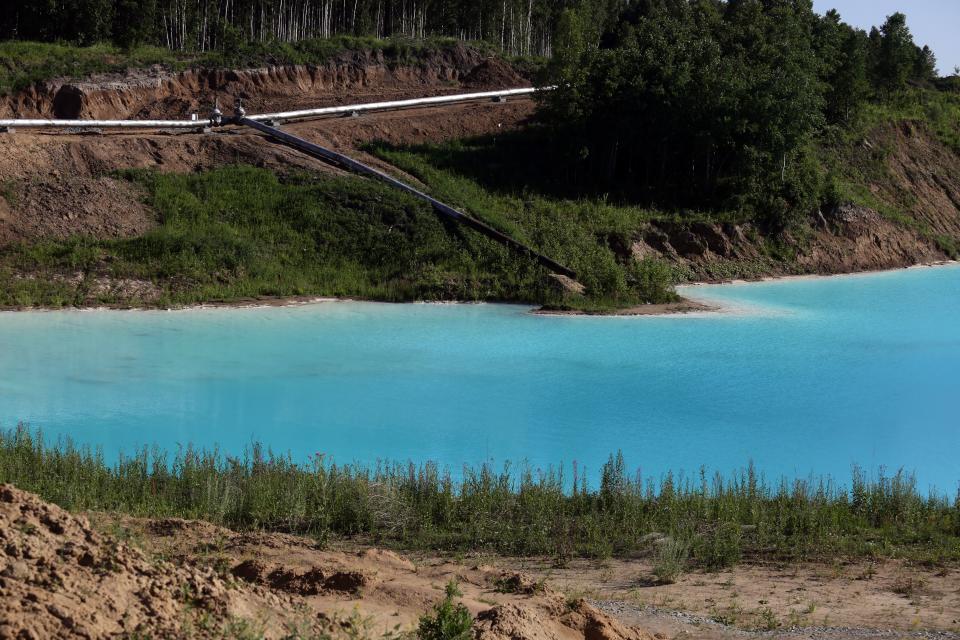 A view of a Novosibirsk energy plant's ash dump site - nicknamed the local "Maldives" - on July 11, 2019. (Photo: Rostislav Netisov/AFP/Getty Images)