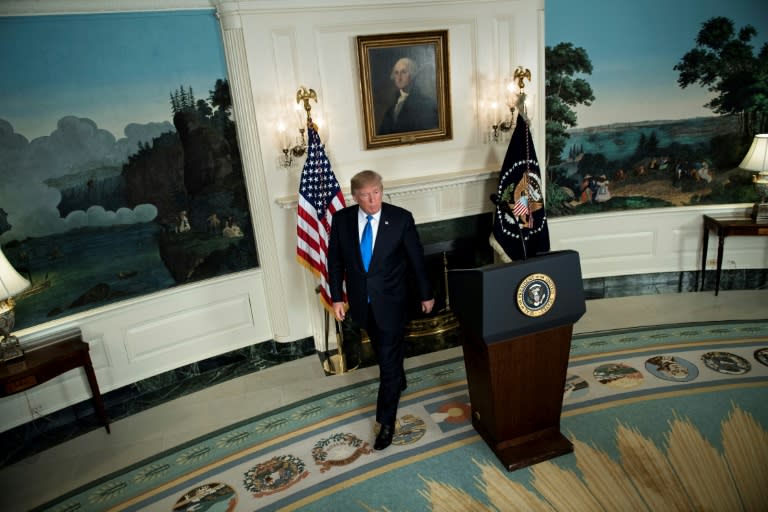 US President Donald Trump made his much-anticipated address on his new Iran strategy in the Diplomatic Reception room of the White House in Washington