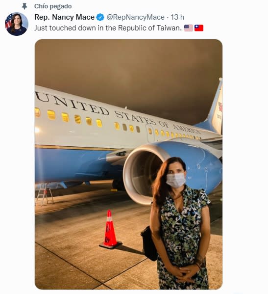 Nancy Mac稱台灣為「台灣共和國」。（圖／翻攝自Rep. Nancy Mace推特）