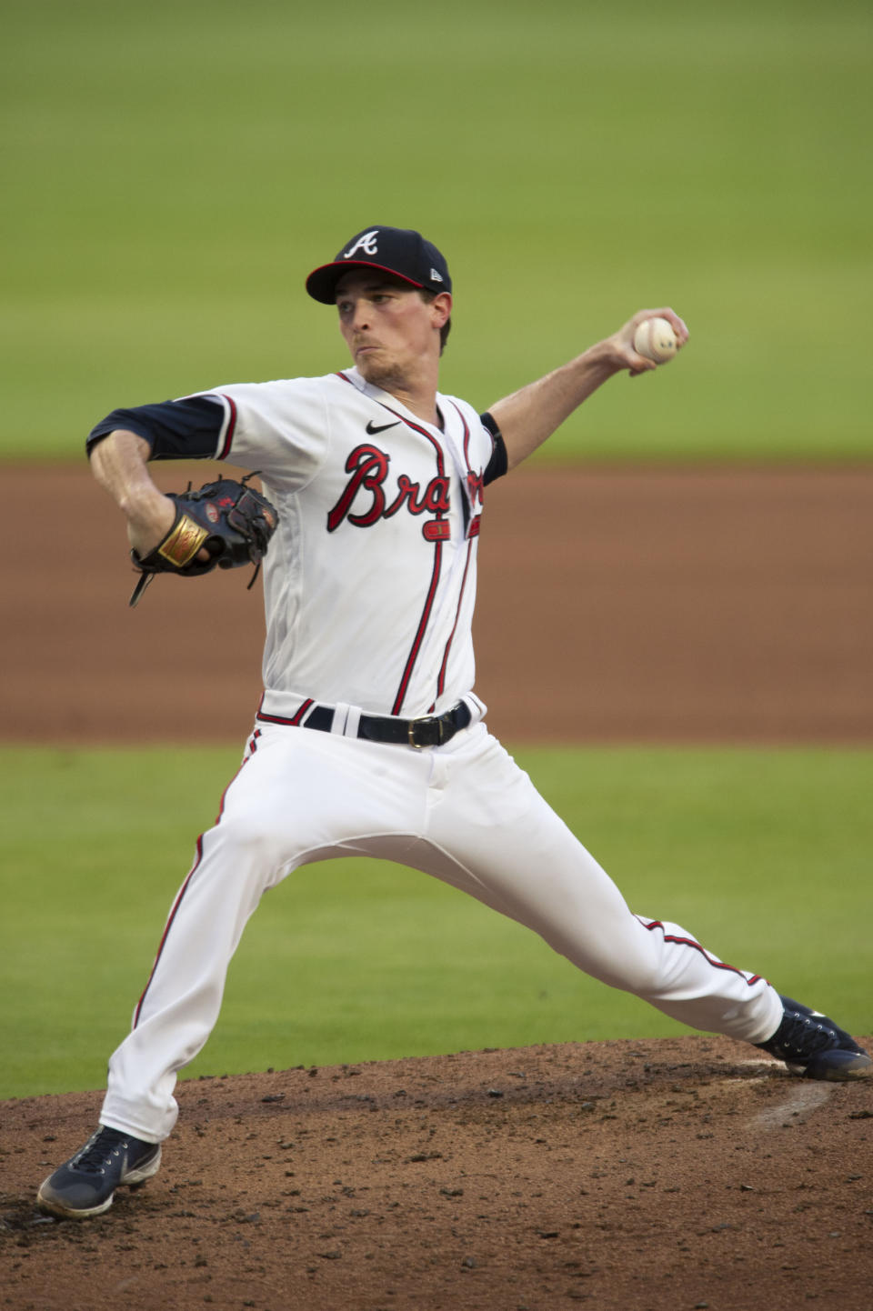 Atlanta Braves pitcher Max Fried throws to a St. Louis Cardinals batter during the third inning of a baesball game Wednesday, July 6, 2022, in Atlanta. (AP Photo/Edward M. Pio Roda)