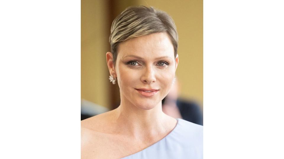 Princess Charlene's hair featuring streaky highlights