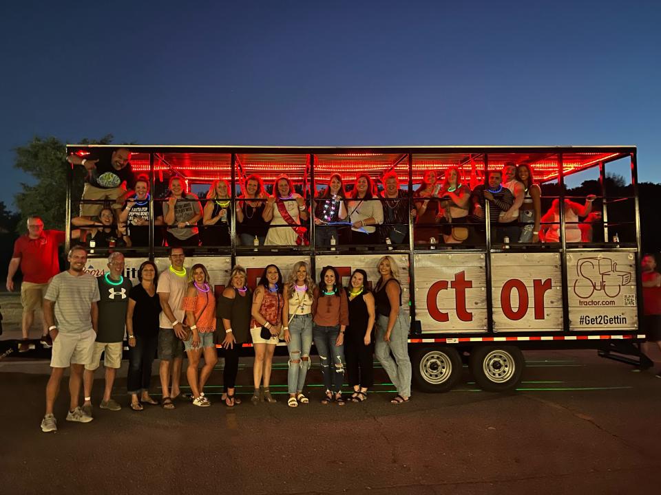 SuFu Tractor is downtown Sioux Falls' newest group attraction for adults that features a party trailer and bar pulled by a tractor.