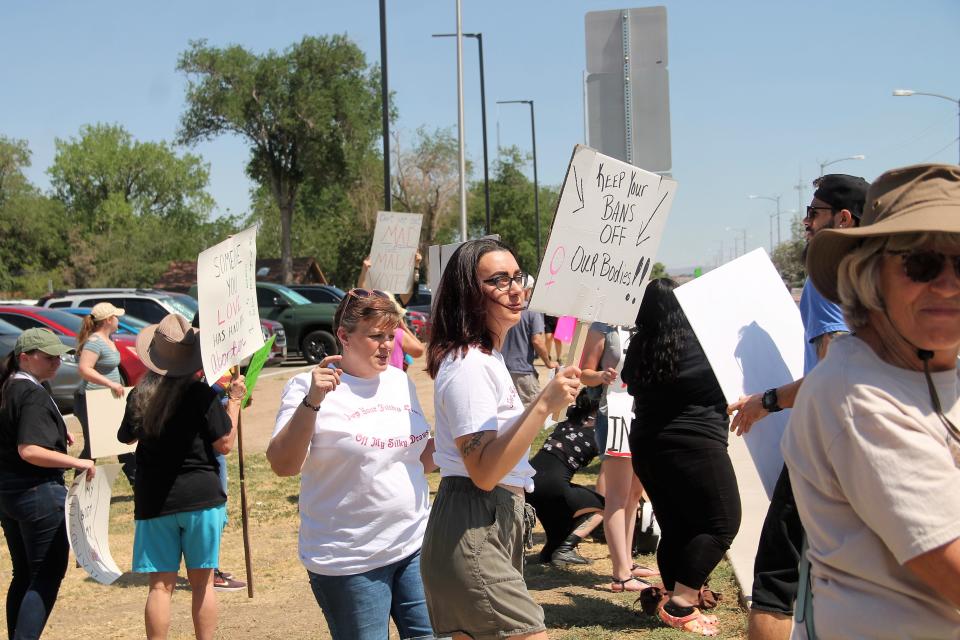 We Trust Women held a protest on May 14, 2022 on the corner of 10th Street and White Sands Boulevard to bring awareness to women's rights.