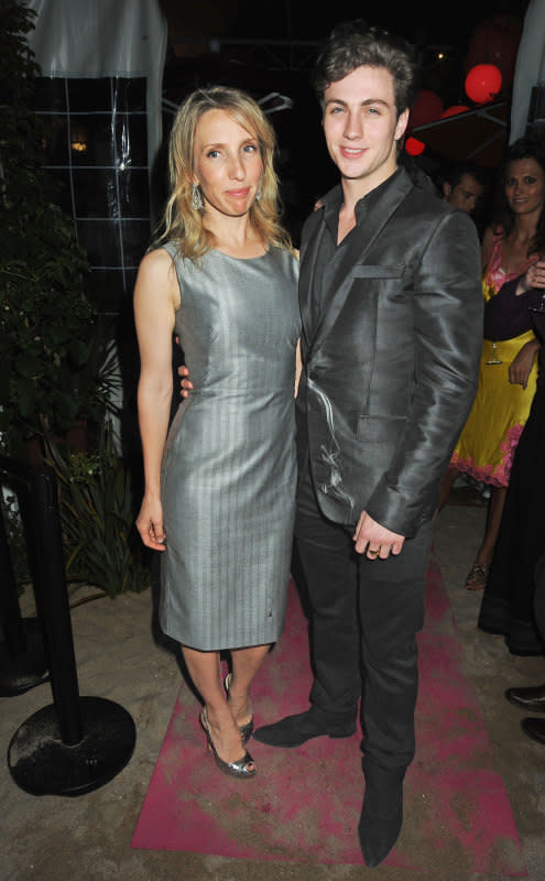 Sam Taylor-Johnson and Aaron Taylor-Johnson attend a party for "Nowhere Boy" at the Cannes Film Festival in May 2009. At the time of this photo, Aaron was just a month shy of his 19th birthday; Sam was 42.<p>Dave M. Benett/Getty Images</p>