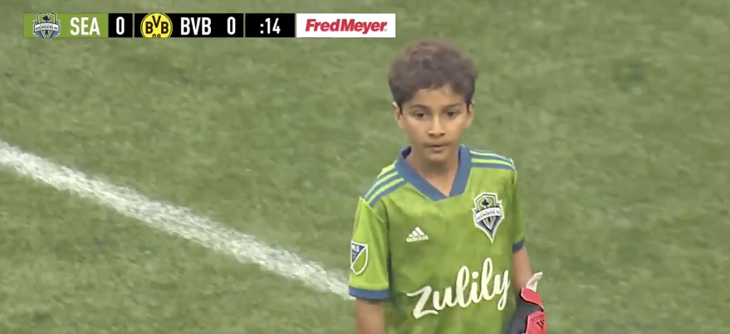 Bheem Goyal in goal for Seattle Sounders