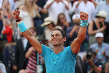 Tennis - French Open - Roland Garros, Paris, France - June 10, 2018 Spain's Rafael Nadal celebrates after winning the final against Austria's Dominic Thiem REUTERS/Pascal Rossignol