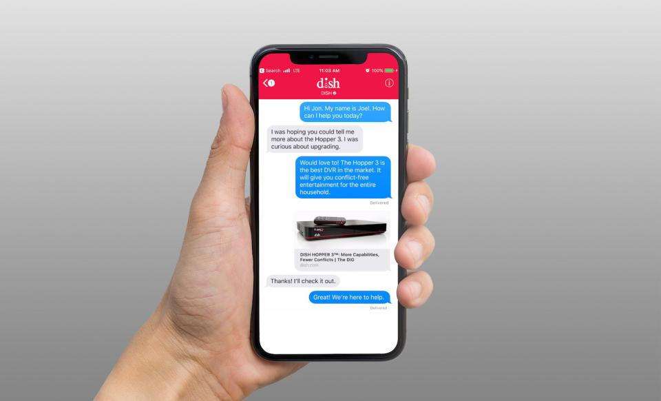 Dish announced today that its customers can now chat with service