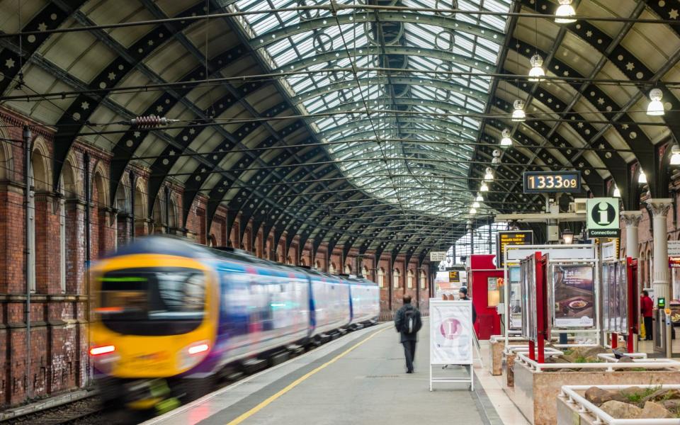 Darlington train station viewed from inside the platform