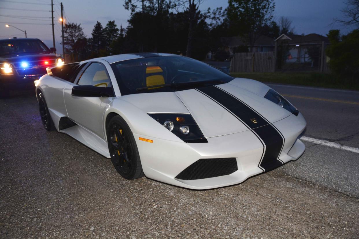 A Vaughn man's Lamborgini was caught going twice the speed limit. Photo from York Regional Police