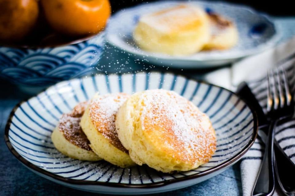 <p>All Ways Delicious</p><p>These souffle pancakes are way easier to make than they look! They are SO light, fluffy and dreamy!</p><p><strong>Get the recipe: <a href="https://allwaysdelicious.com/souffle-pancakes/" rel="nofollow noopener" target="_blank" data-ylk="slk:Japanese Souffle Pancakes;elm:context_link;itc:0;sec:content-canvas" class="link ">Japanese Souffle Pancakes</a></strong></p>
