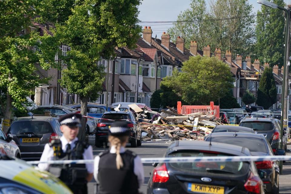 The scene of the blast in Galpin’s Road (Dominic Lipinski/PA) (PA Wire)