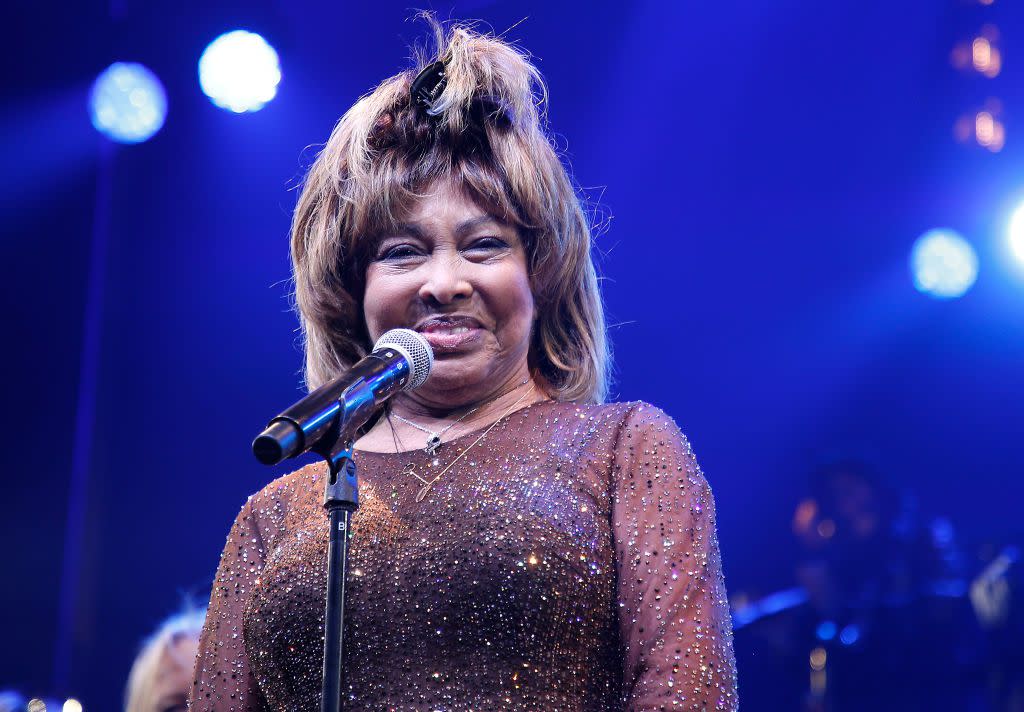 Tina Turner speaks during the "Tina - The Tina Turner Musical" opening night at Lunt-Fontanne Theatre on November 07, 2019 in New York City.