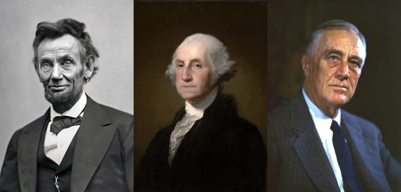 左起：林肯、華盛頓、羅斯福（Wikipedia / Public Domain）