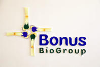 The logo of Israeli biotech firm Bonus Biogroup is seen at their laboratory in Haifa, Israel December 4, 2016. Picture taken December 4, 2016. REUTERS/Baz Ratner