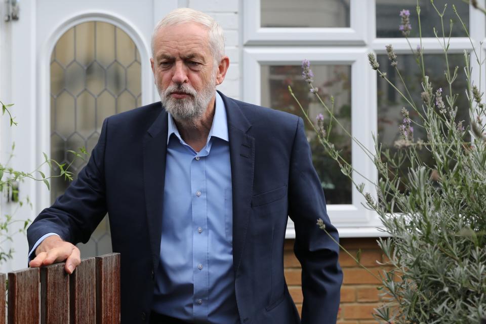 Britain's opposition Labour party leader Jeremy Corbyn leaves his home in north London on September 5, 2019. - Britain geared up for an early election on Thursday after parliament dealt a series of stinging defeats to Prime Minister Boris Johnson's hardline Brexit stance. (Photo by ISABEL INFANTES / AFP)        (Photo credit should read ISABEL INFANTES/AFP/Getty Images)