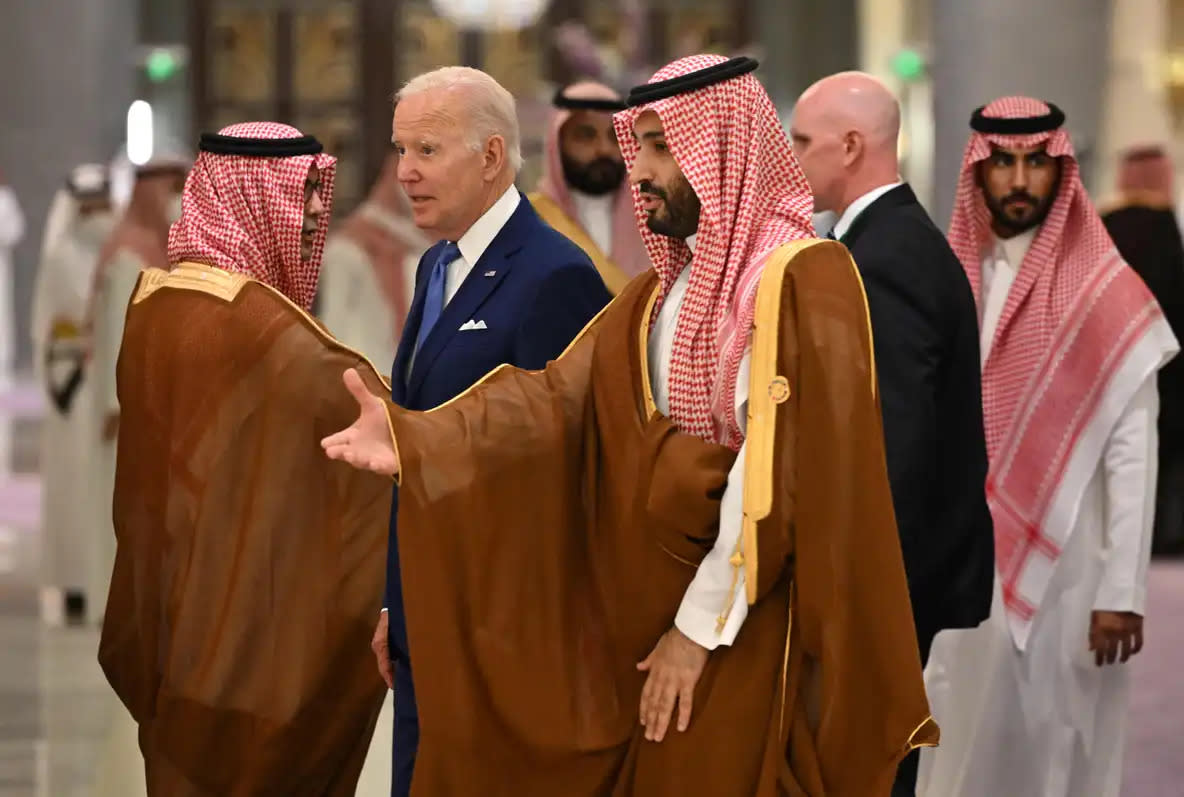 President Joe Biden met with Crown Prince Mohammed bin Salman during the president's visit to Saudi Arabia on July 15.