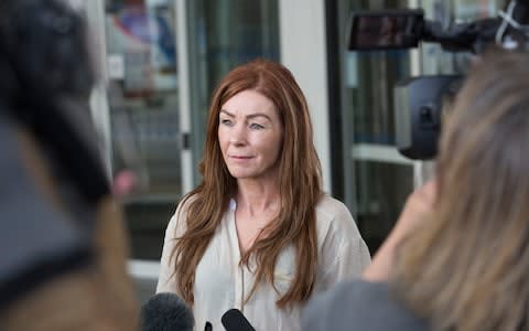 Charlotte Caldwell gives a statement concerning her sick epileptic son Billy (12) @chelsea & Westminster Hospital today. - Credit: Tim Anderson