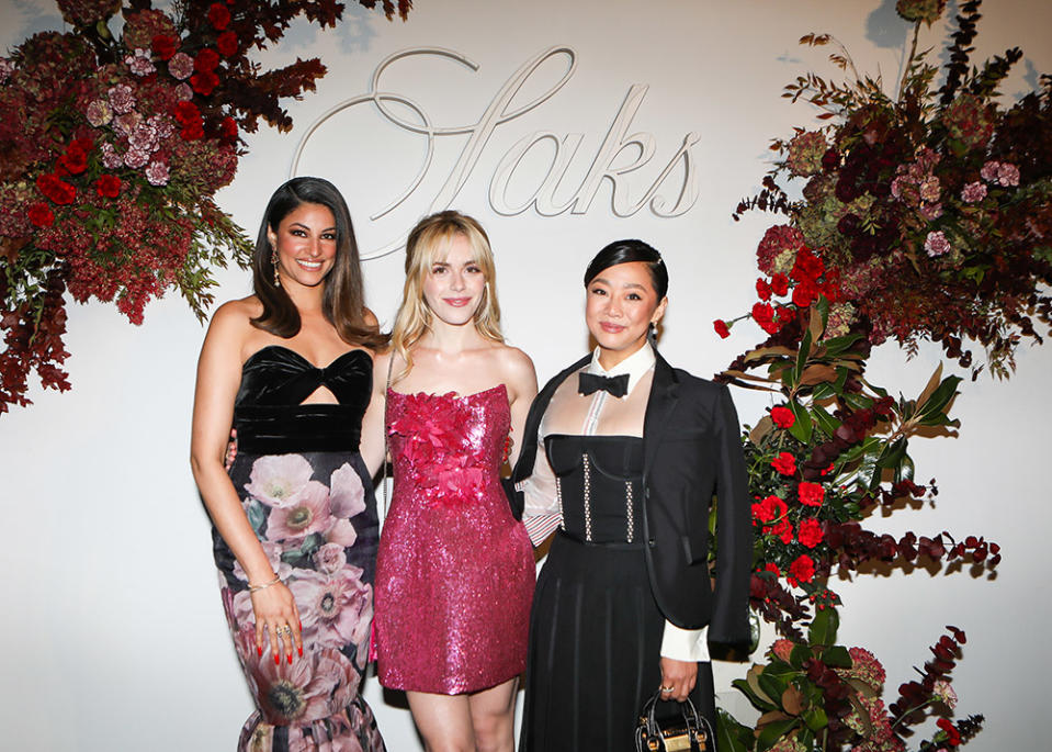 Richa Moorjani, Kiernan Shipka, Stephanie Hsu at Saks Holiday Dinner in Beverly Hills