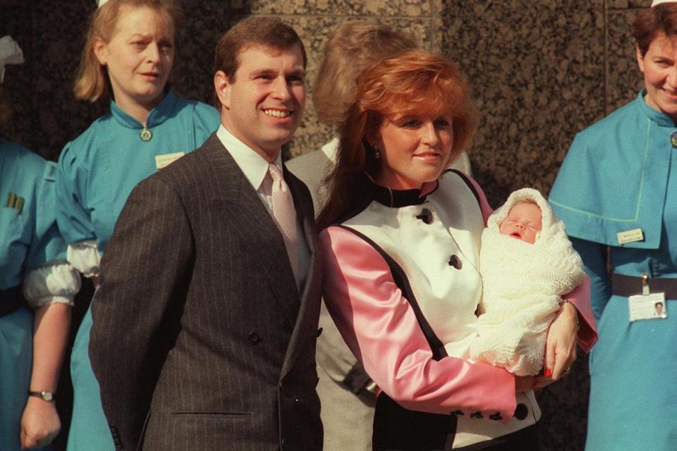 Duke and Duchess of York with their newborn daughter Eugenie in 1990 (PA)