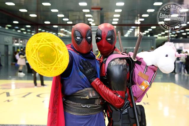 See cosplayers dressed as Deadpool, Black Panther, and Gamora at Anime  Central