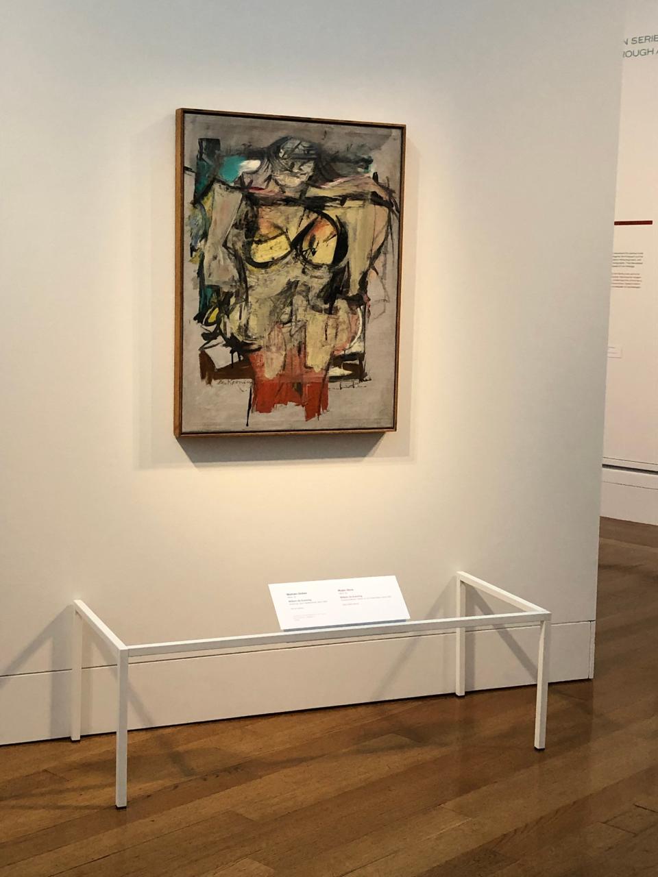 Willem de Kooning's "Women-Ochre" painting on exhibit at the Getty Museum in Los Angeles on June 7, 2022.