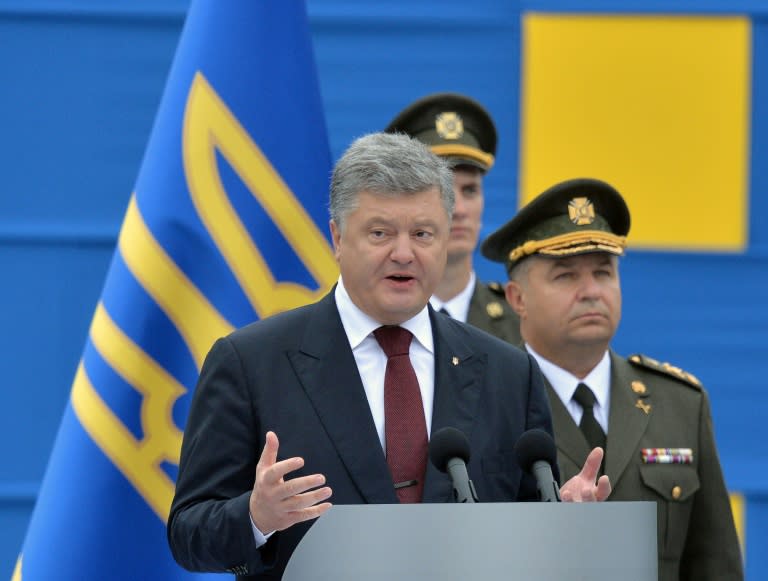 Ukrainian President Petro Poroshenko took a dig at Russian President Vladimir Putin for calling the Soviet Union's 1991 collapse "the greatest geopolitical catastrophe of the 20th century"