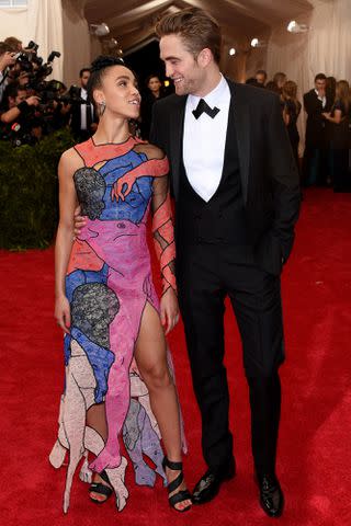 <p>Larry Busacca/Getty</p> FKA twigs and Robert Pattinson at the 2015 Met Gala