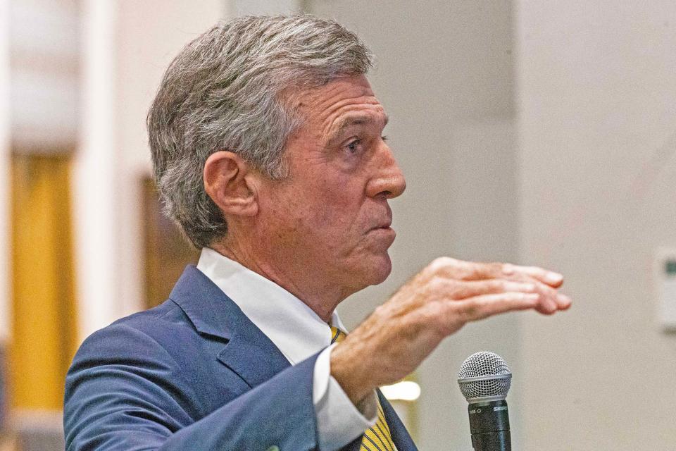 Gov. John Carney unveils his budget proposal for fiscal year 2025 at the Delaware Public Archives in Dover, Thursday, Jan. 25, 2024.
