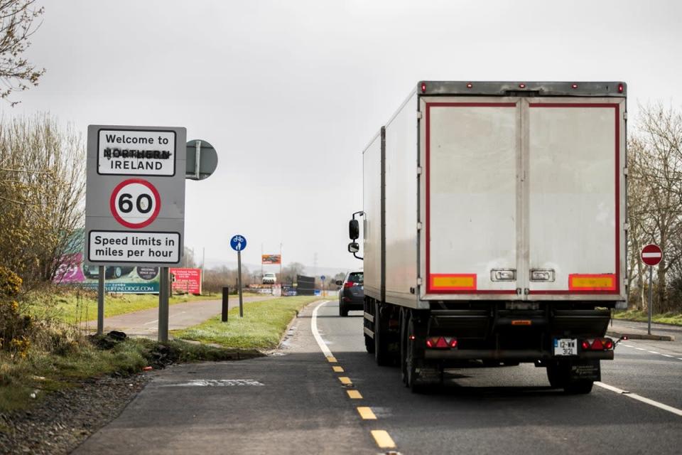 A lorry crosses the border from the Republic of Ireland to Northern Ireland on the Buncrana Road outside Londonderry. Cross-border healthcare remains complex and lacking in clarity, according to a new report (Liam McBurney/PA) (PA Archive)