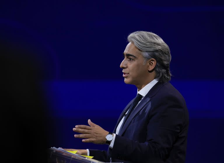 Marco Henriquez-Ominami, durante un debate presidencial en 2021