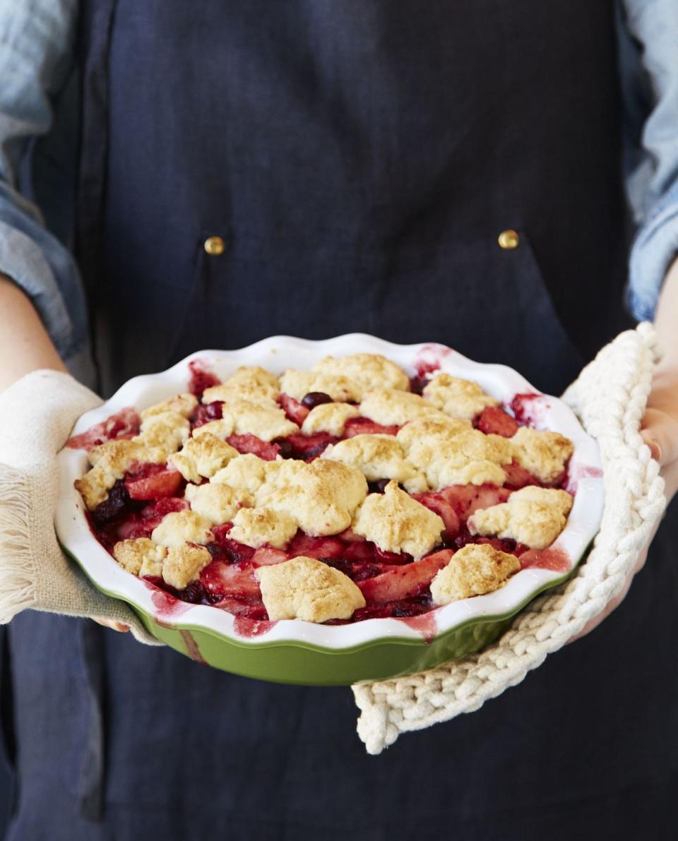 Brown Butter Pear and Cranberry Cobbler