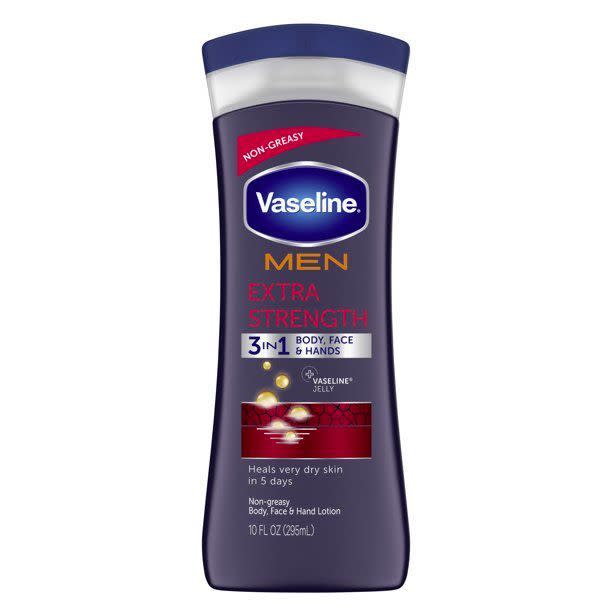 <p><strong>Vaseline</strong></p><p>walmart.com</p><p><strong>$7.99</strong></p><p><a href="https://go.redirectingat.com?id=74968X1596630&url=https%3A%2F%2Fwww.walmart.com%2Fip%2F12167262%3Fselected%3Dtrue&sref=https%3A%2F%2Fwww.menshealth.com%2Fgrooming%2Fg26449934%2Fbest-body-lotion-for-men%2F" rel="nofollow noopener" target="_blank" data-ylk="slk:Shop Now" class="link ">Shop Now</a></p><p>As one of Walmart's top choices, this superstar lotion will give you the extra strength you need to combat crazy-cracked skin. Claiming to heal problem areas in just five days thanks to micro-drops of Vaseline jelly, it absorbs quickly into the skin for a non-greasy finish. </p>