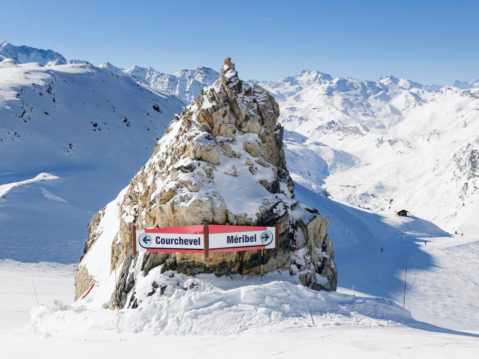 Signs point to two of the three resorts that make up The Three Valleys in France.