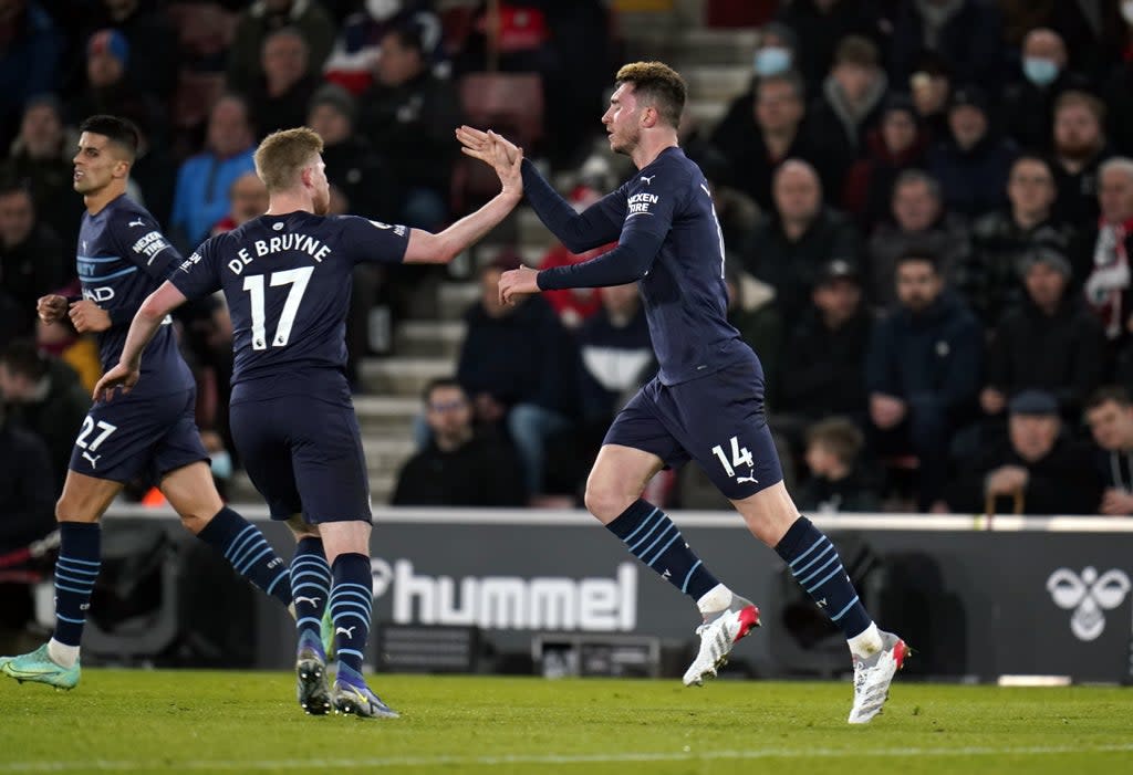 Aymeric Laporte (right) has urged Man City to maintain their focus (Andrew Matthews/PA) (PA Wire)