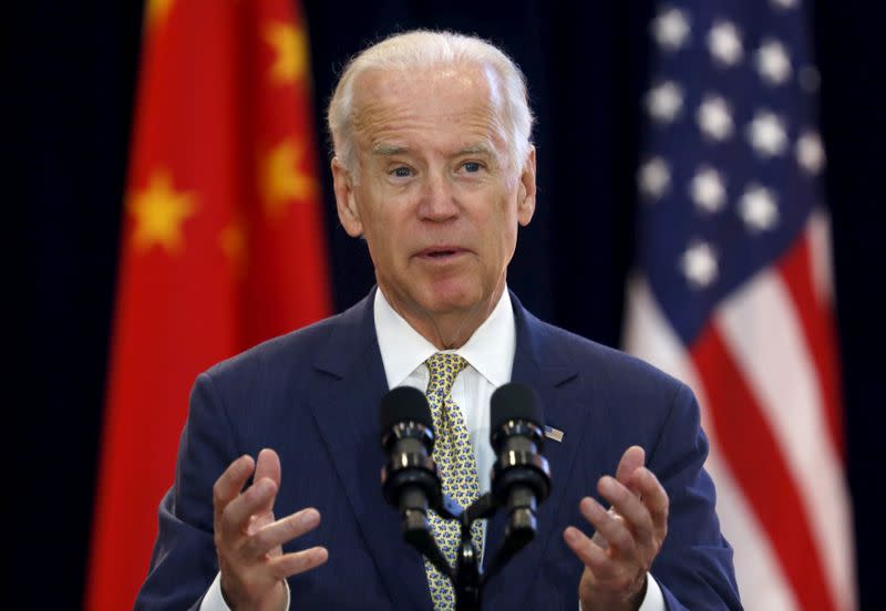 FILE PHOTO: Vice President Joe Biden delivers remarks at the Strategic and Economic Dialogue in Washington
