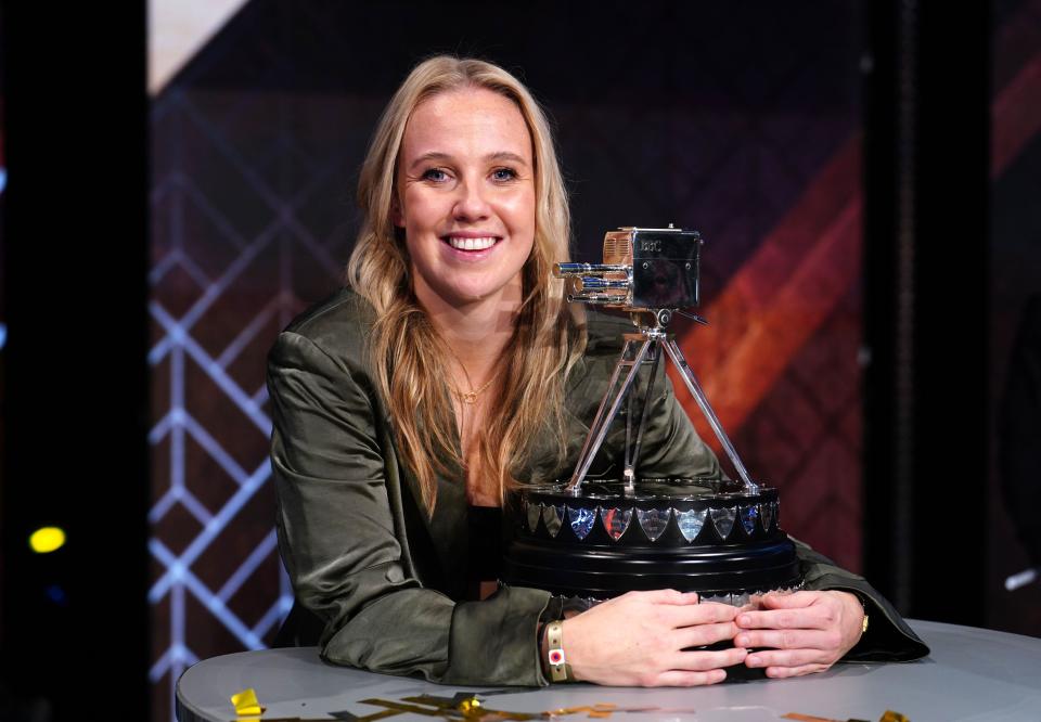 Beth Mead poses with The BBC Sports Personality of the Year Award during the BBC Sports Personality of the Year Awards 2022 held at MediaCityUK, Salford. Picture date: Wednesday December 21, 2022.